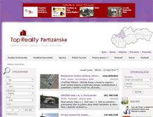 Tablet Screenshot of objekty.reality-partizanske.eu