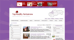 Desktop Screenshot of domy.reality-partizanske.eu